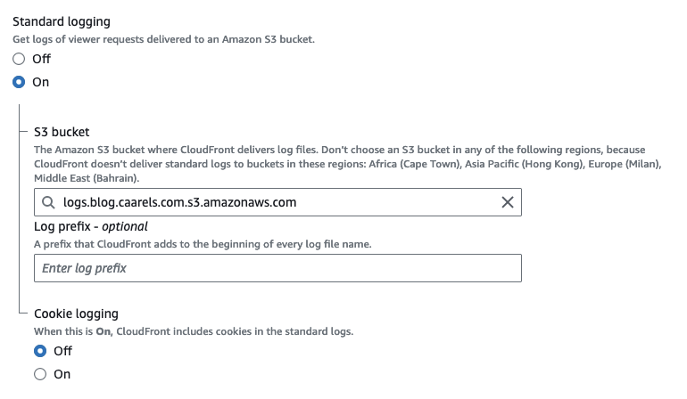 Turn on Standard Logging