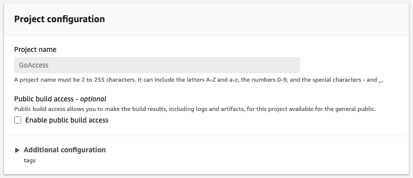 Project configuration