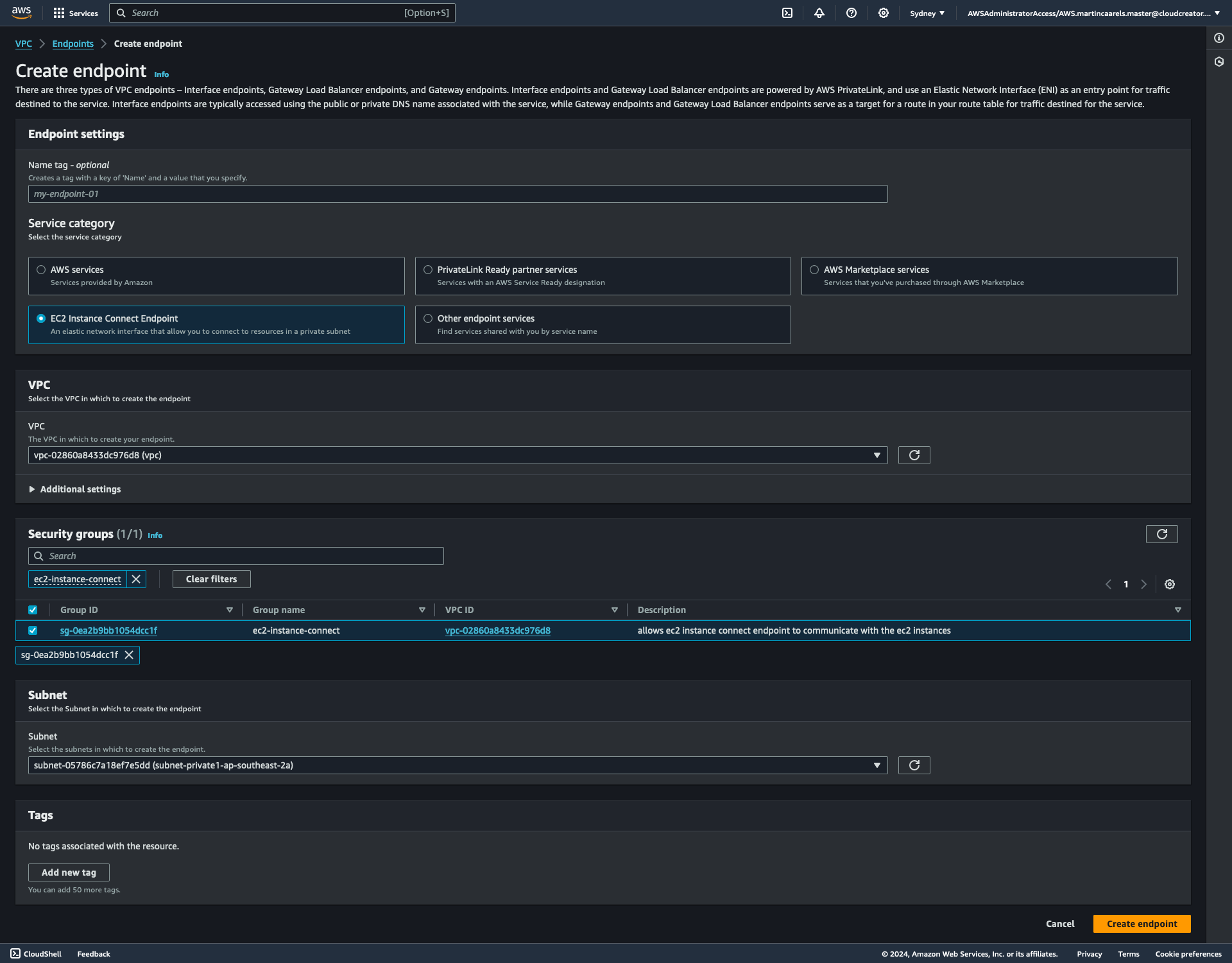 Create Endpoint