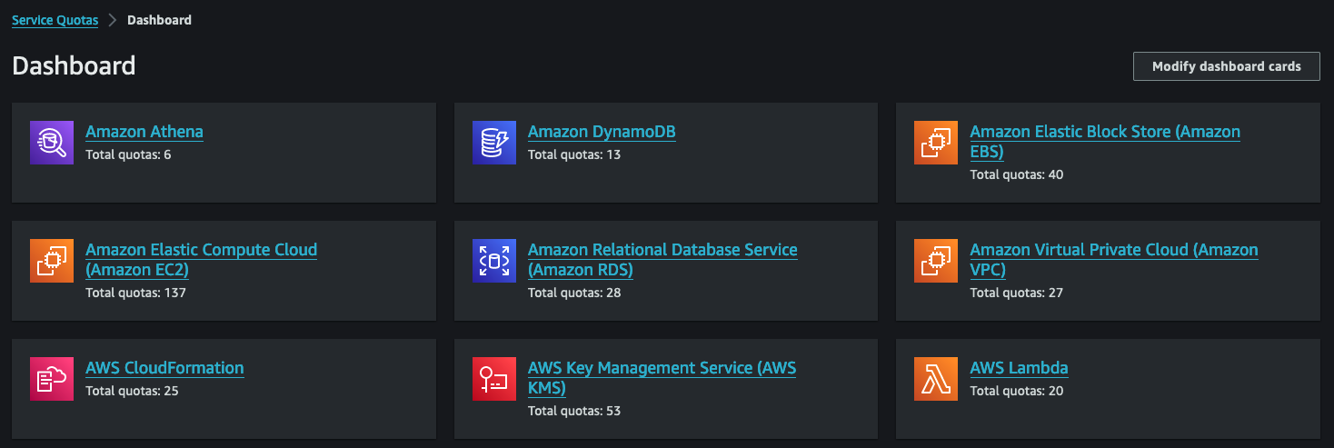 Service Quotas Console