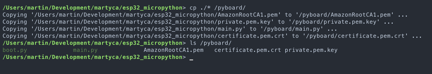 AWS IOT Core with MicroPython on an ESP32 - part I | Blog.Caarels.com
